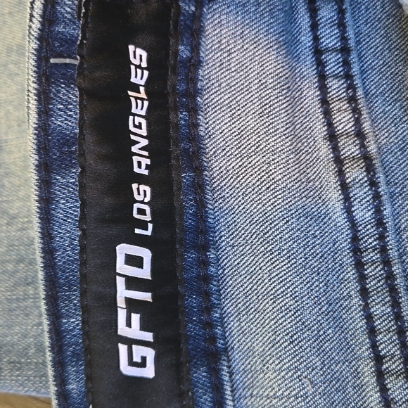 Men's GFTD Los Angeles Graphic Graffiti Designed Jeans - Picture 5 of 5
